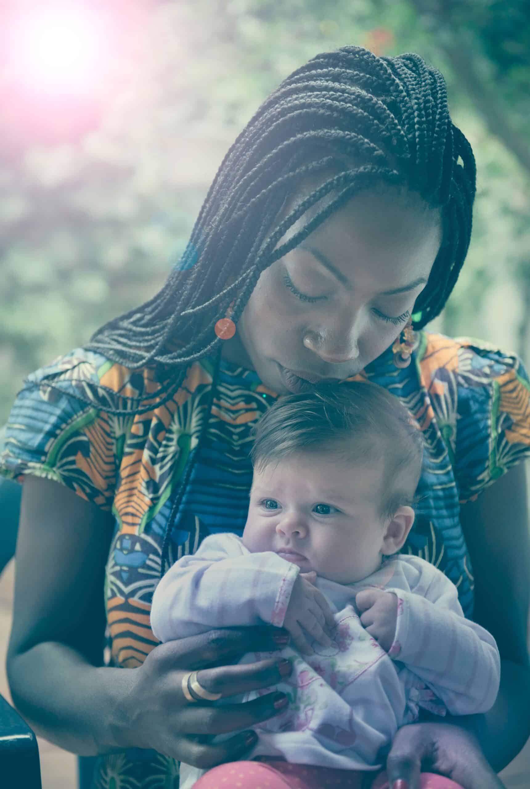 beautiful woman with baby
