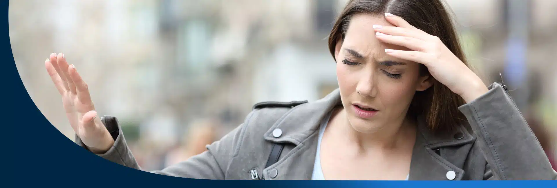 Woman experiencing dizziness and balance problems